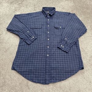 Polo By Ralph Lauren Halpern Button Down Shirt Mens 16 32/33 Blue Plaid Cotton